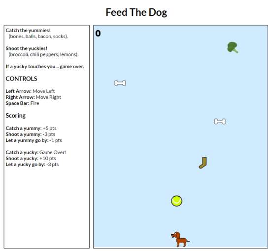 Feed The Dog game screen capture